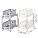 Bathroom Kitchen Sink Storage Rack Drawer Plastic Shelf Seasoning Holder - Grey - RnR Galore