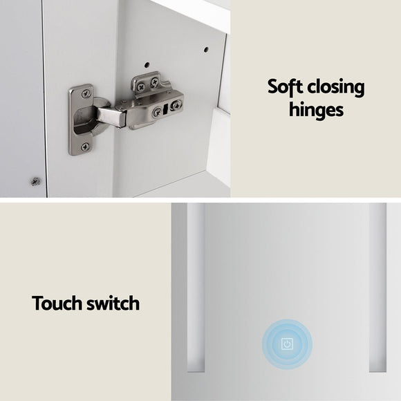Bathroom Mirror Cabinet LED 500x720mm Medicine Wall Storage - RnR Galore