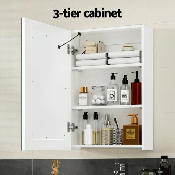 Bathroom Mirror Cabinet LED 500x720mm Medicine Wall Storage - RnR Galore