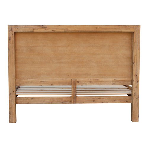 Bed Frame Double Size in Solid Wood Veneered Acacia Bedroom Timber Slat in Oak - RnR Galore