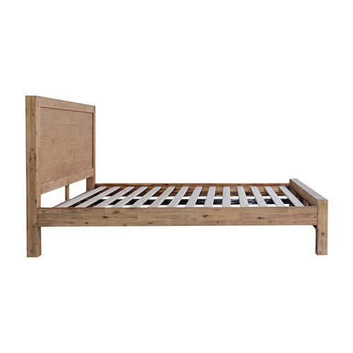 Bed Frame King Size in Solid Wood Veneered Acacia Bedroom Timber Slat in Oak - RnR Galore