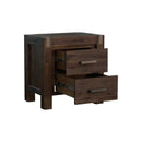Bedside Table 2 drawers Night Stand Solid Wood Acacia Storage in Chocolate Colour - RnR Galore