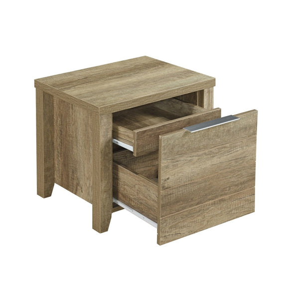 Bedside Table 2 drawers Storage Table Night Stand MDF in Oak - RnR Galore