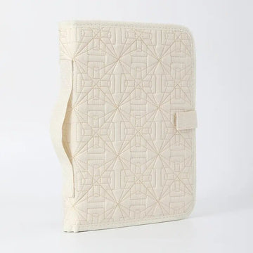 Beige Elegant Quilted Bible Cover - Protective Book Case with Carry Handle - RnR Galore