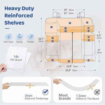 Beige Foldable Baby Crib Storage Hanging Bag - Large Capacity Organizer for Cribs and Changing Tables - RnR Galore