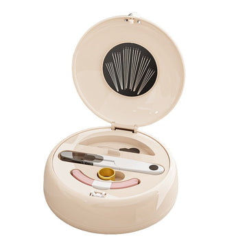 Beige Modern Compact Sewing Kit Organizer - All - in - One with Magnetic Needle Case - RnR Galore