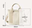 Beige Small Canvas Tote Bag Crossbody Lunch Handbag with Adjustable Strap Fits 9.7 Inch Tablet for Women Daily Work and Travel - RnR Galore