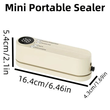 beige.USB Rechargeable Portable Vacuum Sealer, includes sealing bags and a rapid vacuum pump. Space - saving design, suitable for vacuum packing snacks, meat, fruits, and vegetables for food preservation. - RnR Galore