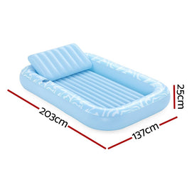 Bestway Float Floating Seat Pool Lounger Inflatable Lounge Chair Bed Pillow Cup Holder 2.03MX1.37M - RnR Galore