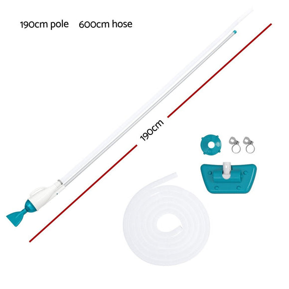 Bestway Pool Cleaner 2 Cleaning Heads Vacuum 6m Hose 1.9m Aluminium Pole - RnR Galore