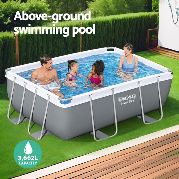 Bestway Swimming Pool 282x196x84cm Steel Frame Above Ground Pools Filter Pump 3662L - RnR Galore