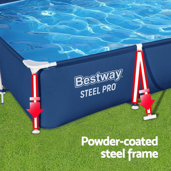 Bestway Swimming Pool 300x201x66cm Steel Frame Above Ground Pools 3300L - RnR Galore