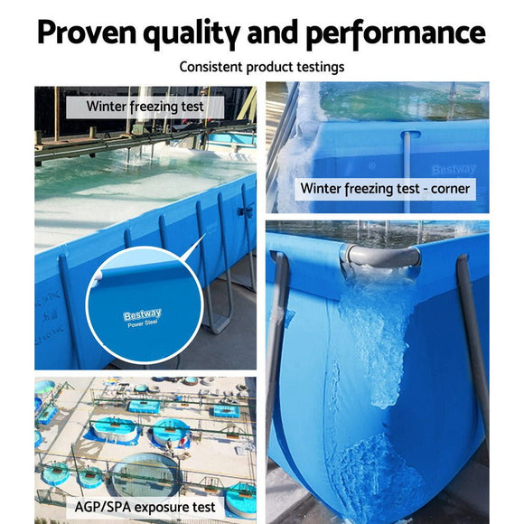 Bestway Swimming Pool 300x201x66cm Steel Frame Above Ground Pools w/ Filter Pump 3300L - RnR Galore