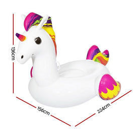 Bestway Unicorn Float Rider Inflatable Ride On Floating Pool Lounger 224x156CM - RnR Galore