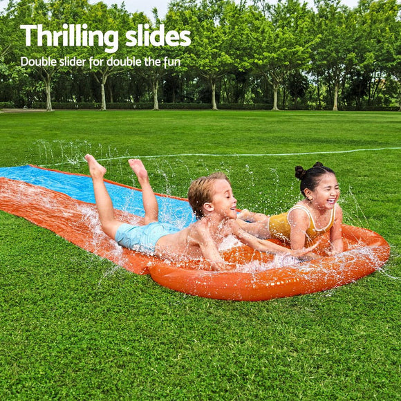 Bestway Water Slide Kids Slip 488cm Dual Slides Inflatable Splash Pad - RnR Galore
