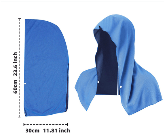 Black 5 - Pack Instant Cooling Towel Set - UPF Sun Protection Hooded Ice Towels for Sports & Outdoor Activities - RnR Galore