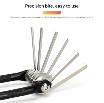 Black and Silver 16 in 1 Bicycle Repair Multi Tool - Compact Folding Bike Tool Kit with Chain Breaker for MTB Road Cycling - RnR Galore