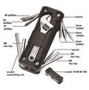 Black Compact 16 - in - 1 Bicycle & Motorcycle Repair Multi - Tool with Adjustable Wrench & Socket Set - RnR Galore