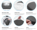Black Ergonomic Memory Foam U - Shaped Seat Cushion - Breathable Orthopedic Pressure Relief Pillow with ZIpper Cover & Handle (45 x 36 CM) - RnR Galore