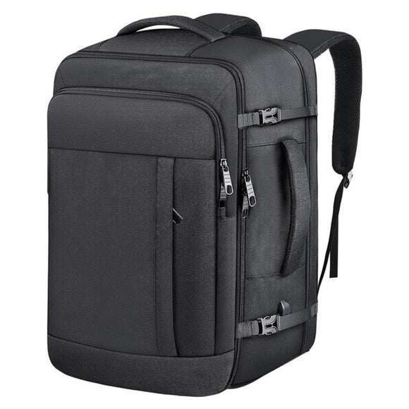 Black Expandable 17 - Inch Laptop Travel Backpack with USB Port - Durable TSA Friendly Carry - on Luggage Bag - RnR Galore