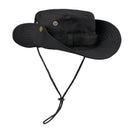 Black Foldable Wide Brim Sun Hat Unisex Bucket Safari Cap Adjustable 56 - 60cm for Fishing Hiking Camping and Outdoor Travel - RnR Galore