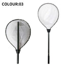 Black High Strength Large Landing Net - Fishing Net with Long Foldable Handle and Soft Rubber Netting, Dip Net for Fishing, Ideal for Boat, Pier, River Angling - RnR Galore