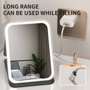 Black Large Foldable LED Makeup Mirror - Portable Desktop Vanity with 3 Color Lights, Stepless Dimming & Adjustable Stand - RnR Galore