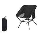 Black Lightweight Portable Camping Chair - Adjustable Height Folding Moon Chair with Breathable Mesh & Carry Bag for Outdoor, Beach, Fishing - RnR Galore