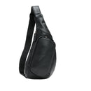 Black Men's Leather Sling Backpack - Casual Crossbody Chest Bag - RnR Galore