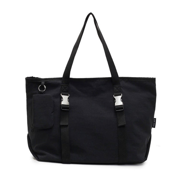 Black Modern Utility Tote Bag for Women - Large Capacity Shoulder Bag with Detachable Pouch for Work, School & Travel - RnR Galore