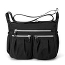 Black Multi - Pocket Lightweight Nylon Crossbody Bag – Stylish, Functional, and Spacious Shoulder Bag for Women - RnR Galore