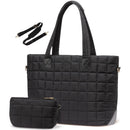 Black New Large Capacity Tote Bag - Fashionable Quilted Women's Shoulder Bag and Laptop Bag - RnR Galore