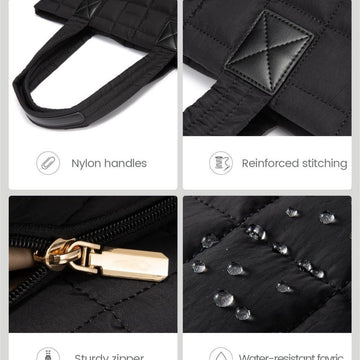 Black New Large Capacity Tote Bag - Fashionable Quilted Women's Shoulder Bag and Laptop Bag - RnR Galore