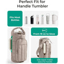 Black Nylon Quilted Insulated Water Bottle Bag for 18 - 64oz Flask - Lightweight Sports & Travel Puffer Shockproof Protective Pouch - RnR Galore