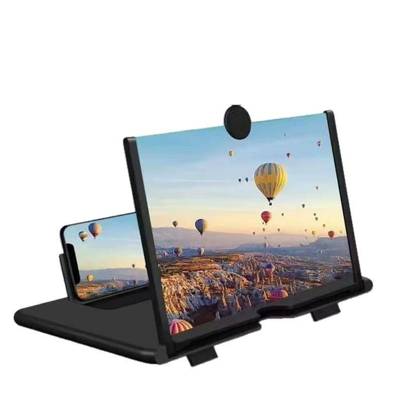 Black Portable 10 - Inch Mobile Phone Screen Magnifier with Foldable Stand - 3D HD Video Amplifier for Movies & Reading - Pull - Out Design Compatible with All Smartphones - Ideal for Home, Travel & Camping - RnR Galore
