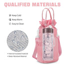 Black Protective Crossbody Water Bottle Holder with Pockets, Fits 40oz Stanley Tumbler - RnR Galore