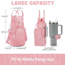 Black Protective Crossbody Water Bottle Holder with Pockets, Fits 40oz Stanley Tumbler - RnR Galore
