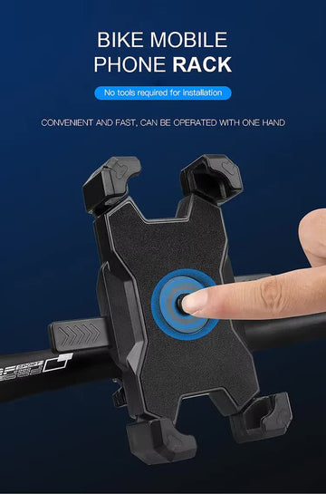 Black Secure Grip Bike Phone Mount - Adjustable 360 Rotation Bicycle Handlebar Holder, Universal Cradle for MTB & Road Cycling - RnR Galore