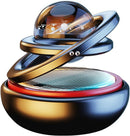 Black Solar - Powered Rotating Car Air Freshener: Space - Themed Dashboard Decor with Ocean Scent & 16 Cologne Pads - RnR Galore