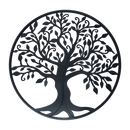 Black Tree of Life Wall Art Hanging Metal Iron Sculpture Garden 99cm - RnR Galore