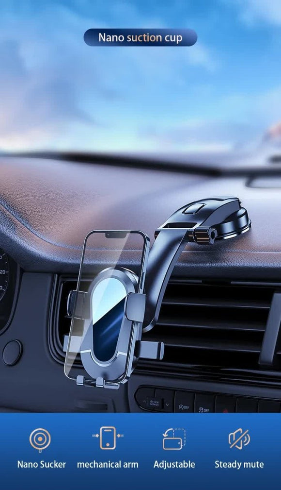 Black Universal Car Phone Mount Holder - 360° Rotation with Upgraded Suction Cup for Dashboard & Windscreen - RnR Galore