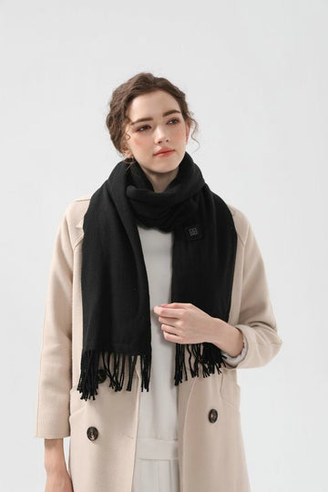 Black USB Electric Heated Scarf - 3 - Level Heat Setting Winter Neck Warmer - RnR Galore
