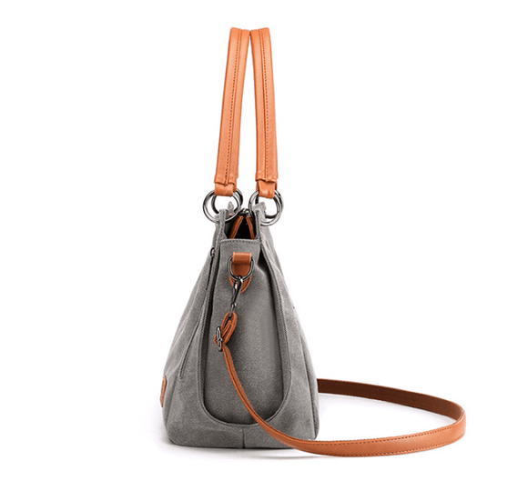 Black Women's Canvas Hobo Handbag Large Shoulder Tote Bag Adjustable Crossbody Strap Casual Purse 40cm for Work School Travel - RnR Galore
