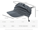 Black Women's Foldable Sun Visor Cap Quick Dry Packable Empty Top Hat Adjustable Drawstring for Running Hiking and Summer Travel - RnR Galore