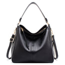 Black Womens Soft PU Leather Hobo Bag - Large Casual Tote Handbag with Adjustable Crossbody Strap - RnR Galore