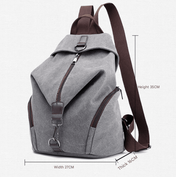 Black Women's Vintage Canvas Backpack Casual Daypack Retro College School Bag Large Capacity Rucksack for Travel Work & Daily Use - RnR Galore