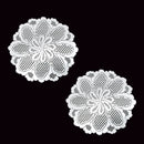 Blossom White Set of 2 Polyester Lace Table Doilies 36 cm Diameter - RnR Galore