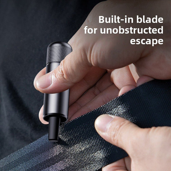 Blue 2 - in - 1 Emergency Car Escape Tool - Spring - Loaded Window Breaker & Seatbelt Cutter - RnR Galore