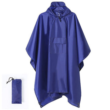 Blue 3 - in - 1 Multifunctional Outdoor Rain Poncho - Ground Mat & Shelter - Lightweight & Waterproof for Hiking & Camping - RnR Galore