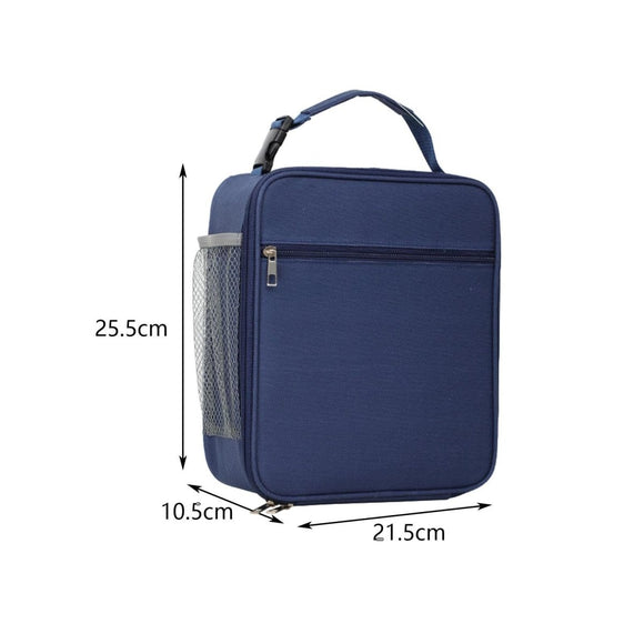 Blue Insulated Lunch Bag with Shoulder Strap - Portable & Large Capacity Thermal Bento Tote - RnR Galore